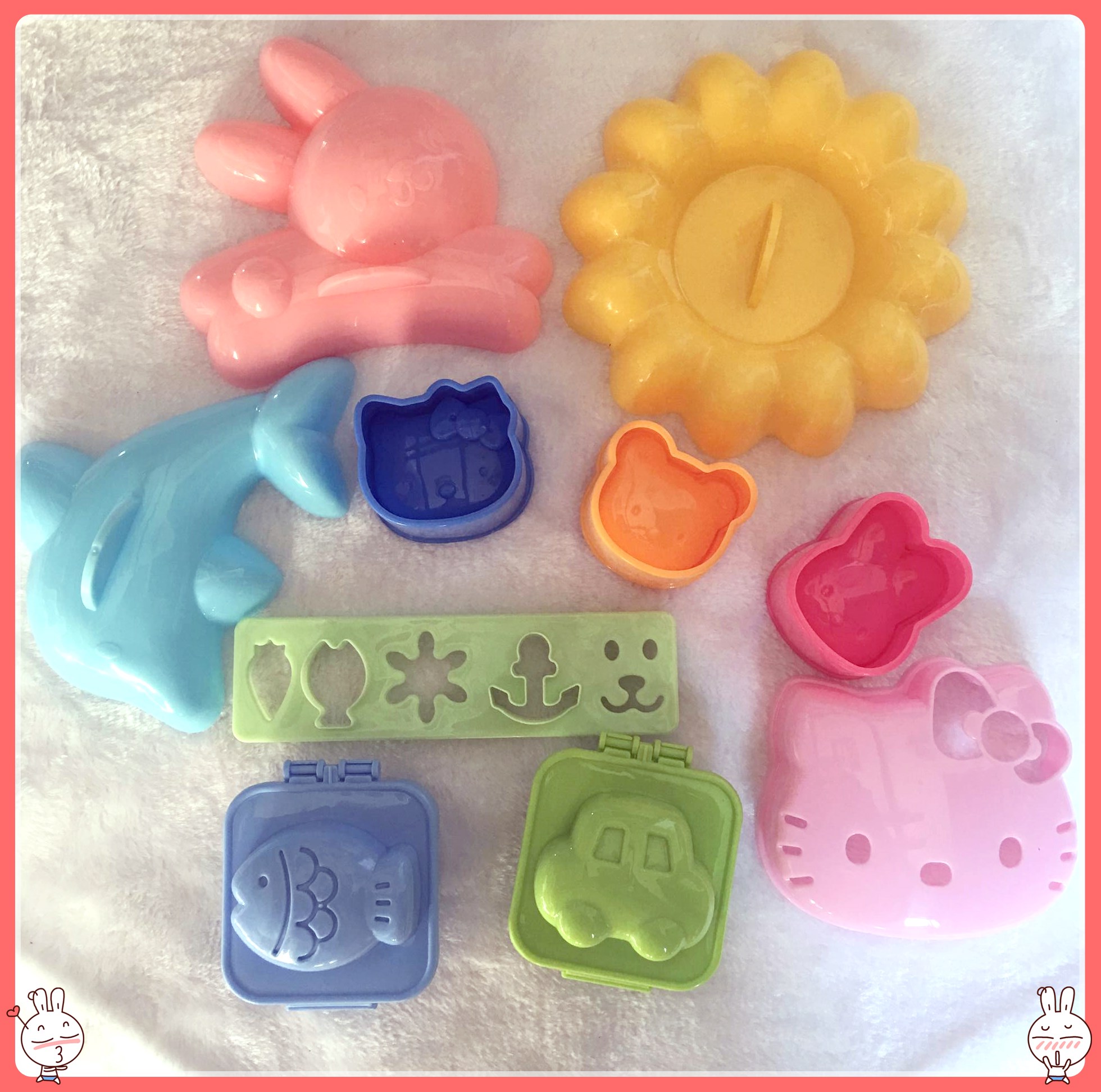 Khuôn gạo Panda phim hoạt hình bé gạo bóng khuôn trẻ em ăn trưa sushi công cụ DIY khuôn mài mòn - Tự làm khuôn nướng khuôn làm bánh cá