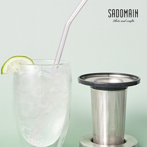 Taiwan Sendman Tea Cup Mens High-end Glass Simple Transparent Cup Coffee Filter Cup Separate Tea Cup