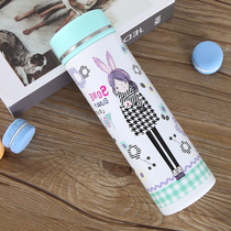 Cup women stainless steel thermos cup super cute cup Simple girl portable fashion matte feel straight cup