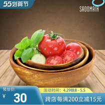 Taiwan Senderman cutlery wood bowls soup bowls only Petri dishes with original wood bowls Childrens rice bowls Childrens rice bowls sweet pastries dried fruit salads