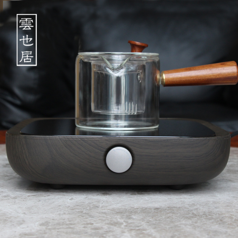 Glass teapot High temperature thickened teapot Filter heat-resistant wood kettle side handle tea tea Kung Fu tea set