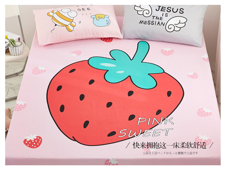 Fitted mảnh duy nhất của cotton 100% vải bông phim hoạt hình mùa xuân nệm bìa lớn cỡ giường nệm bìa đặt 1.8m - Trang bị Covers Ga chun Everon