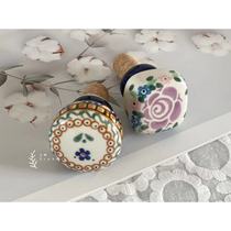 Spot Polish Hand Painted Ceramic Mi Factory Artist Department Retro Small Flower Purple Rosewood cork