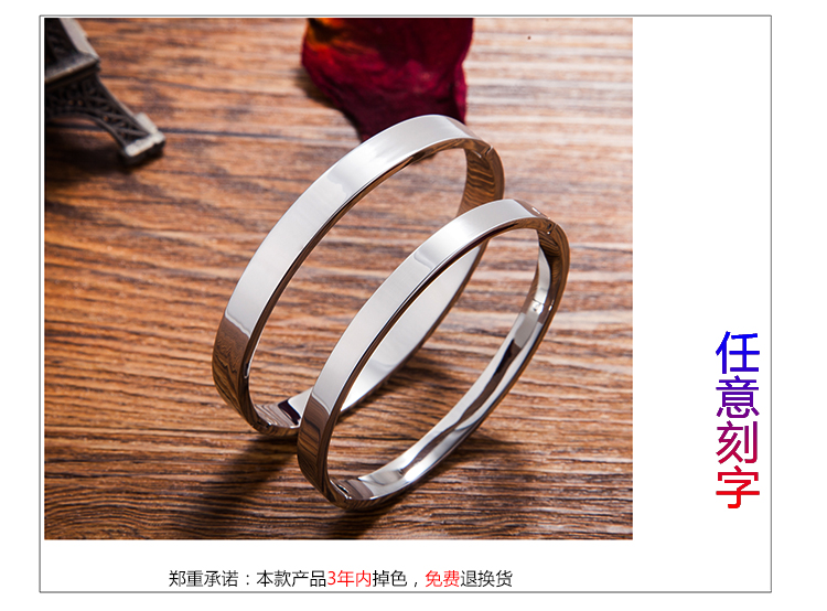 Vòng tay đôi có thể là chữ nam nữ Hàn Quốc vòng tay vàng hồng nguyên chất vòng tay bạc token tình cảm gửi bạn gái - Vòng đeo tay Cuff vòng đeo tay nam