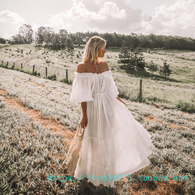 Fairy Skirt, Large Swing Skirt, European and American Resort Style Sun Protection Cover-Up, New Summer Dress, Bohemian Ankle-Length Dress