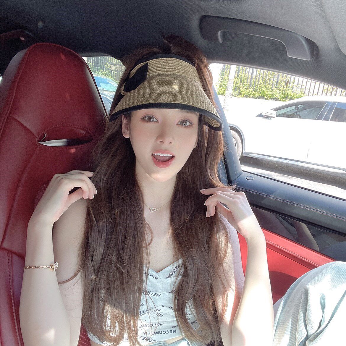 Japanese Butterfly Jetty Top Hat Woman Sunshine Beach Sun-free Duckney Tongyu Sun Cap Net Red Same Sun Cap Tide