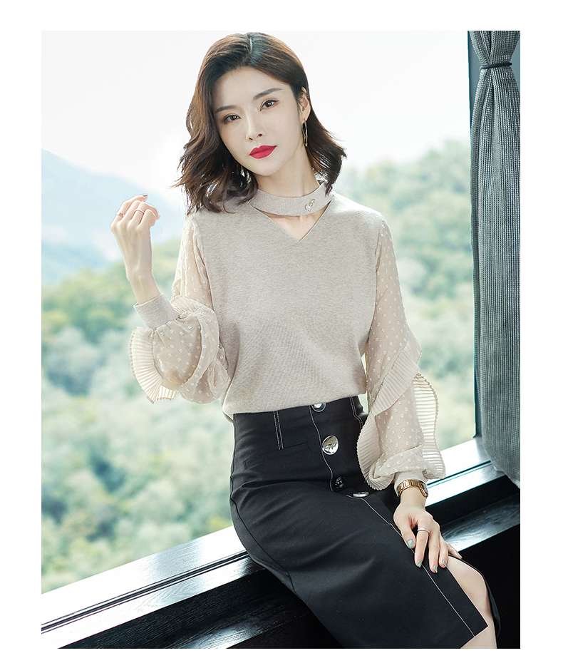 Mùa xuân 2019 áo len nữ mới dành cho nữ diện ngắn mùa xuân 2018 mùa thu và mùa đông buông lơi phần mỏng v-cổ đan - Áo / áo thun áo nữ cao cấp