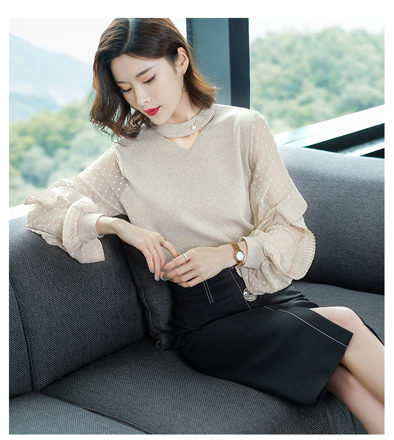 Mùa xuân 2019 áo len nữ mới dành cho nữ diện ngắn mùa xuân 2018 mùa thu và mùa đông buông lơi phần mỏng v-cổ đan - Áo / áo thun áo nữ cao cấp