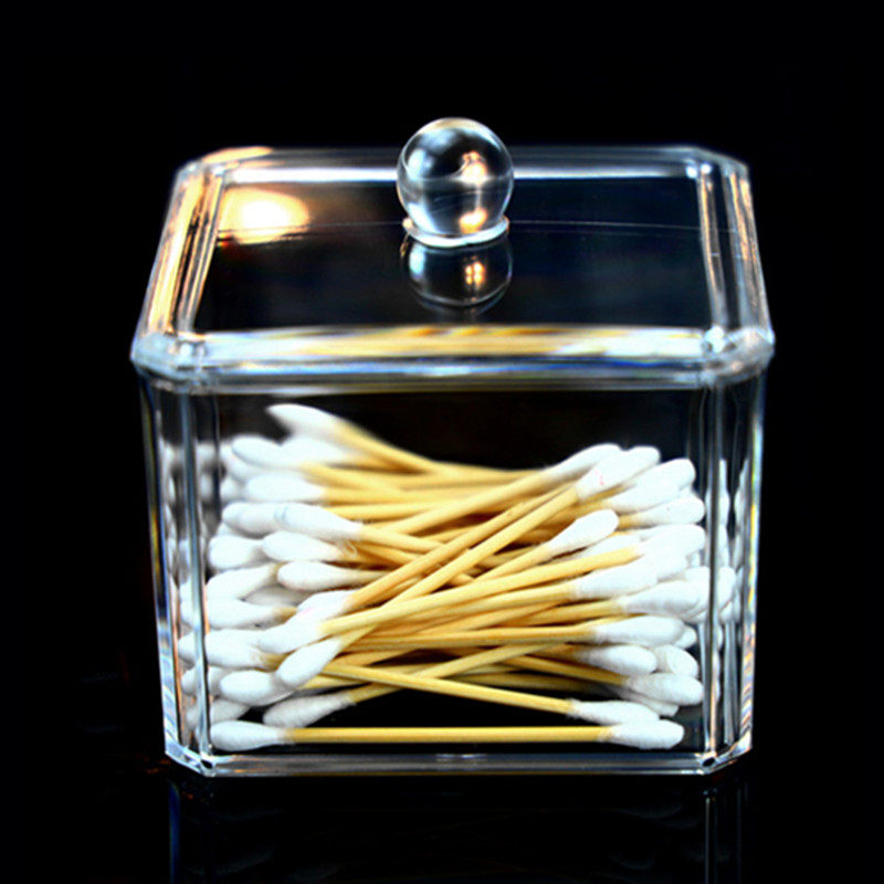 Naked boutique Cotton Box Creative automatic toothpick tube makeup storage box high quality transparent acrylic fashion