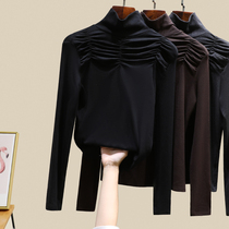 Semi-high collar grinding base shirt female autumn winter foreign style inside 2020 new slim spring and autumn Joker