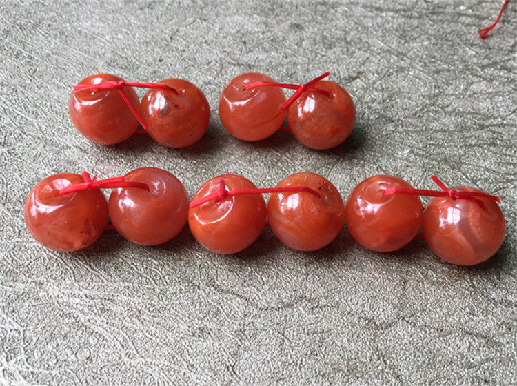DIY аксессуары 13mm四川九口料南红玛瑙火焰红苹果珠.隔珠.diy精品配件224