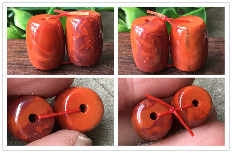 DIY аксессуары 正宗南红玉火焰红柿子红桶珠勒子顶珠橄榄珠玛瑙diy配件186