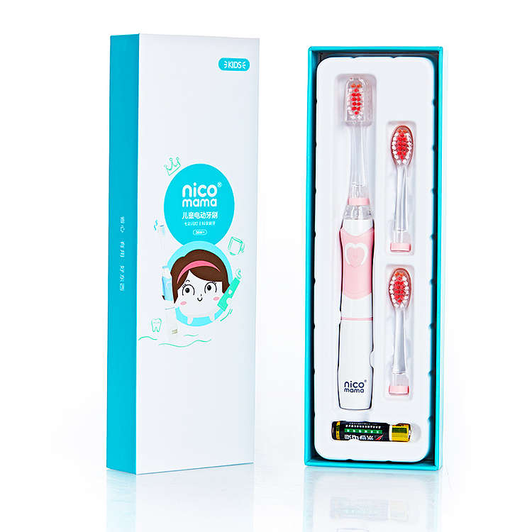 Rice cake mom children's electric toothbrush Sonic soft hair non-rechargeable men and women portable automatic 3 years old 