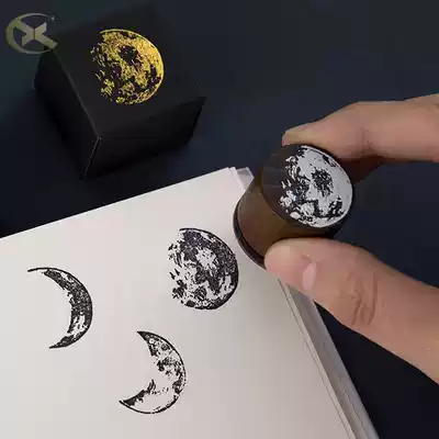 Seal Ancient style creative moon phase Wooden round Chinese style moon ball moon hand account Retro basic hand account tool
