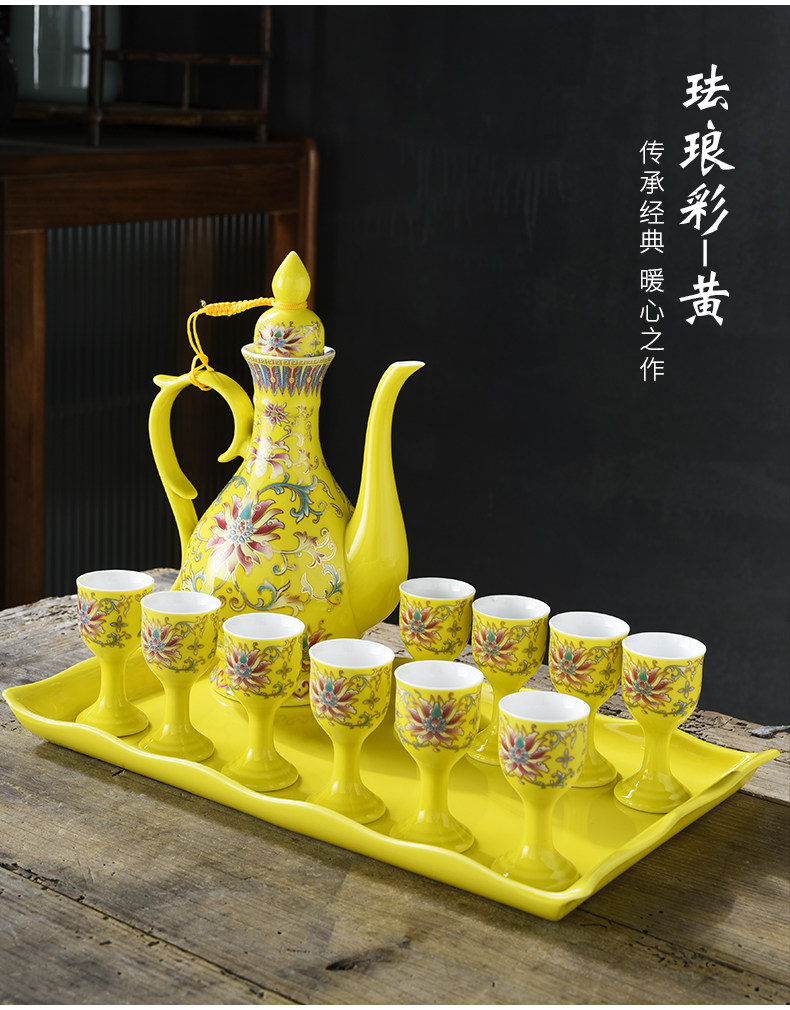 Ликер Cup 六年老店 超20种颜色家用酒壶白酒酒具套装黄酒分酒器一口杯小酒盅烈酒杯中式
