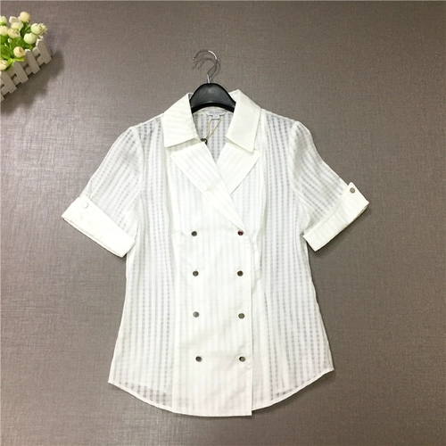 Привязанность, SF Home Home Подличный прозрачный SFBA825070 High -End Women's Women's Giece Short -sleed Белая рубашка Лето