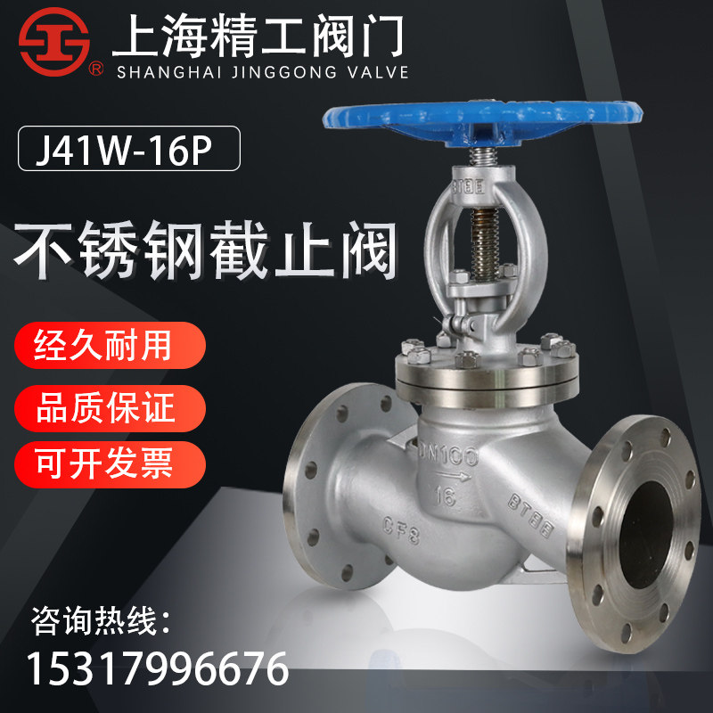 Shanghai Seiko Valve 304 Stainless Steel Flange Globe Valve J41W-16P DN15 20 50 80 100 200