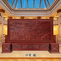 Strong summer solid wood porch partition entry into the living room hotel lobby can be customized carved hollow relief large screen
