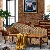 All blue Vine Vine Chair rattan wooden concubine sofa bed rattan recliner leisure beauty couch living room bedroom study rattan