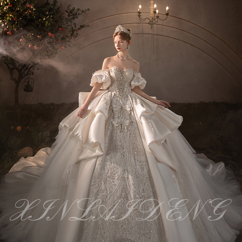 Six -year -old shop four colors of butterfly kiss wedding dresses 2024 new models in princess bride heavy work high -end big drag -tail, shoulder gauze Six -year -old shop four colors of butterfly kiss wedding dresses 2024 new models in princess bride heavy work high -end big drag -tail, shoulder gauze