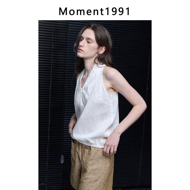 Moment White Linen Lyocell Sleeveless Vest Top for Women 2026 Summer New Style Outerwear Light and Breathable Moment White Linen Lyocell Sleeveless Vest Top for Women 2026 Summer New Style Outerwear Light and Breathable