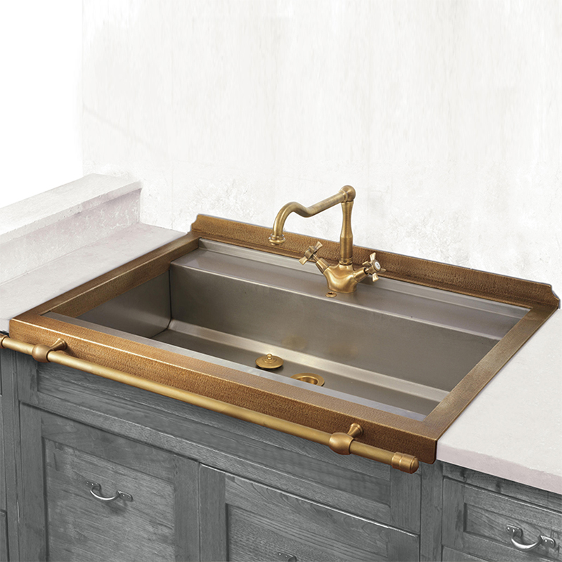 Italian Design Kitchen Corner Big Sink West Kitchen Nakashima Terrace Pool American Retro Washbasin Copper Wash Basin-Taobao