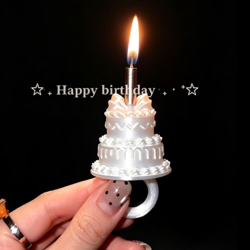 Candle Ring Birthday Prop Dreamy Cake Ring Ornament Creative Birthday Decoration Handmade 3D Silk-Like Texture Candle Ring Birthday Prop Dreamy Cake Ring Ornament Creative Birthday Decoration Handmade 3D Silk-Like Texture