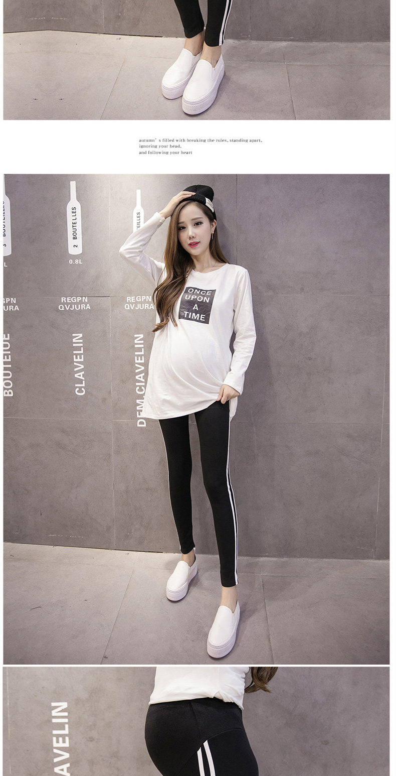 Bà bầu xà cạp cộng với nhung dày Bà bầu quần ấm bụng nâng quần thể thao mùa thu mặc quần mùa thu đông quần bầu ống rộng