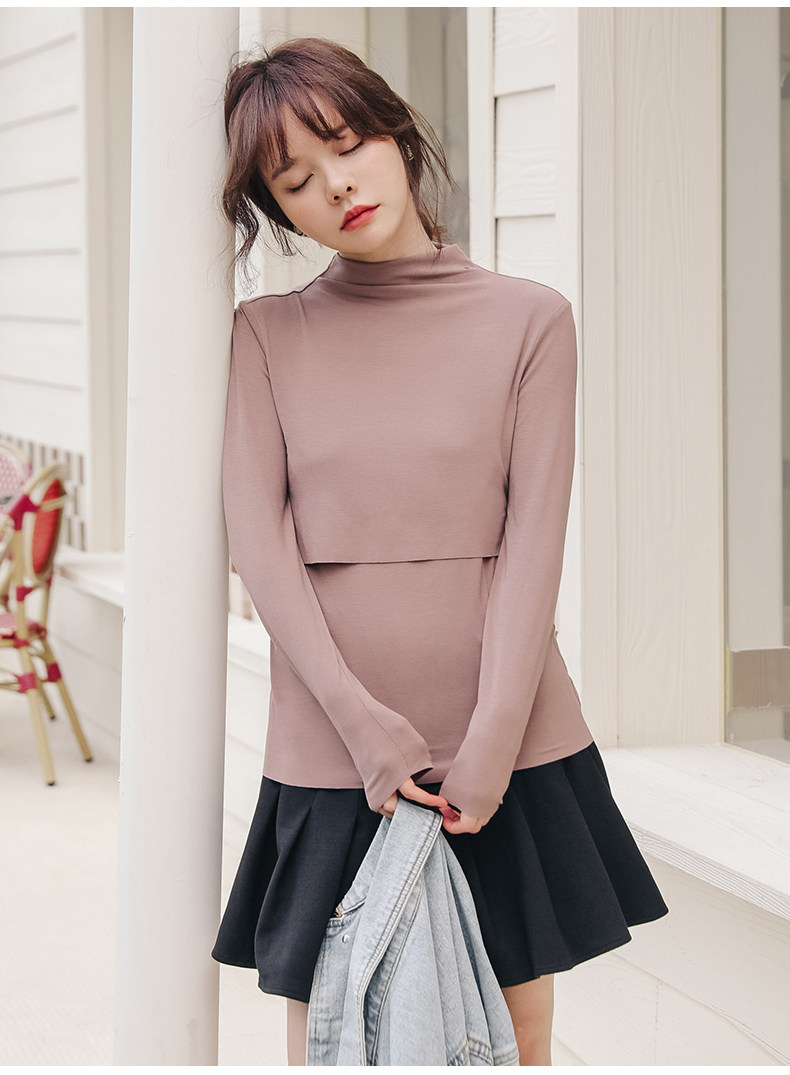 Одежда для отдыха 哺乳衣外出辣妈款可外穿上衣秋季产后喂奶打底衫秋冬月子服孕妇装 M degrees Korea