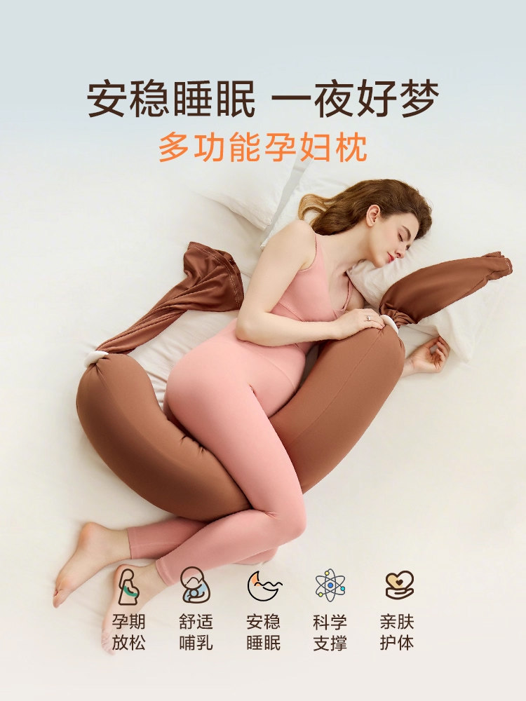 Pregnancy Pillow, Waist-Protecting Side Sleeping Pillow, Belly Support U-Shaped Pillow, Side Sleeping Pillow, Pregnancy-Specific Sleeping Pillow