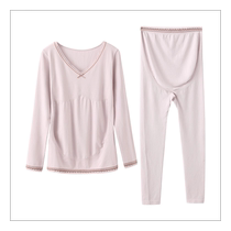 Pregnant womens autumn clothes and long pants set autumn and winter postpartum nursing warm underwear postpartum clothing maternity bottoming nursing tops for women