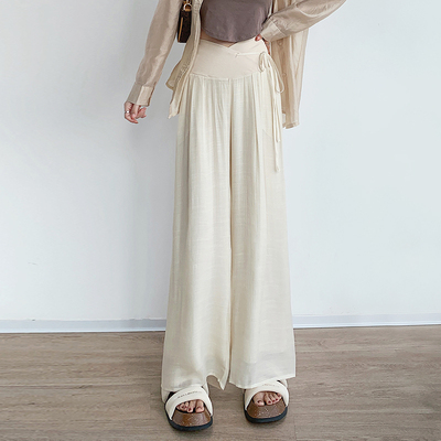 Maternity Pants Summer Thin Style 2026 New Tencel Wide-Leg Pants for Autumn, Comfortable for Early Pregnancy, Summer Wear — 1
