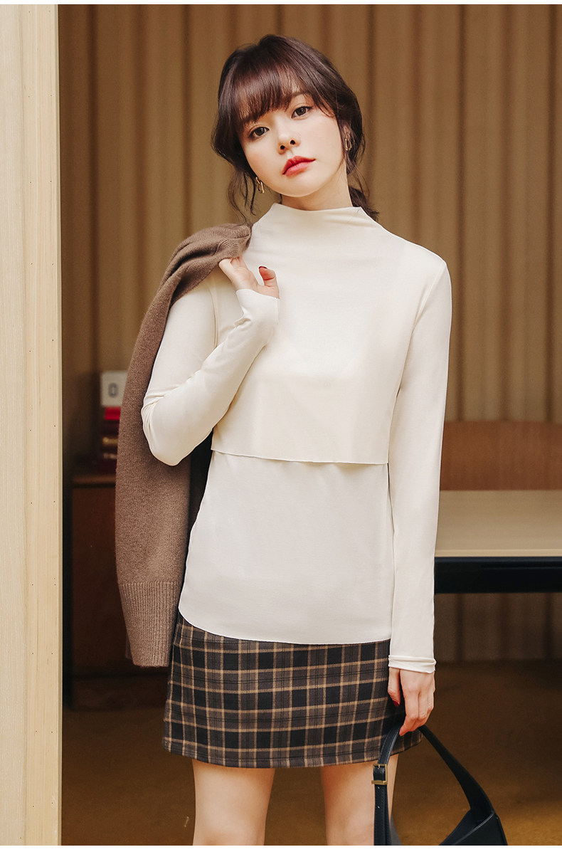 Одежда для отдыха 哺乳衣外出辣妈款可外穿上衣秋季产后喂奶打底衫秋冬月子服孕妇装 M degrees Korea