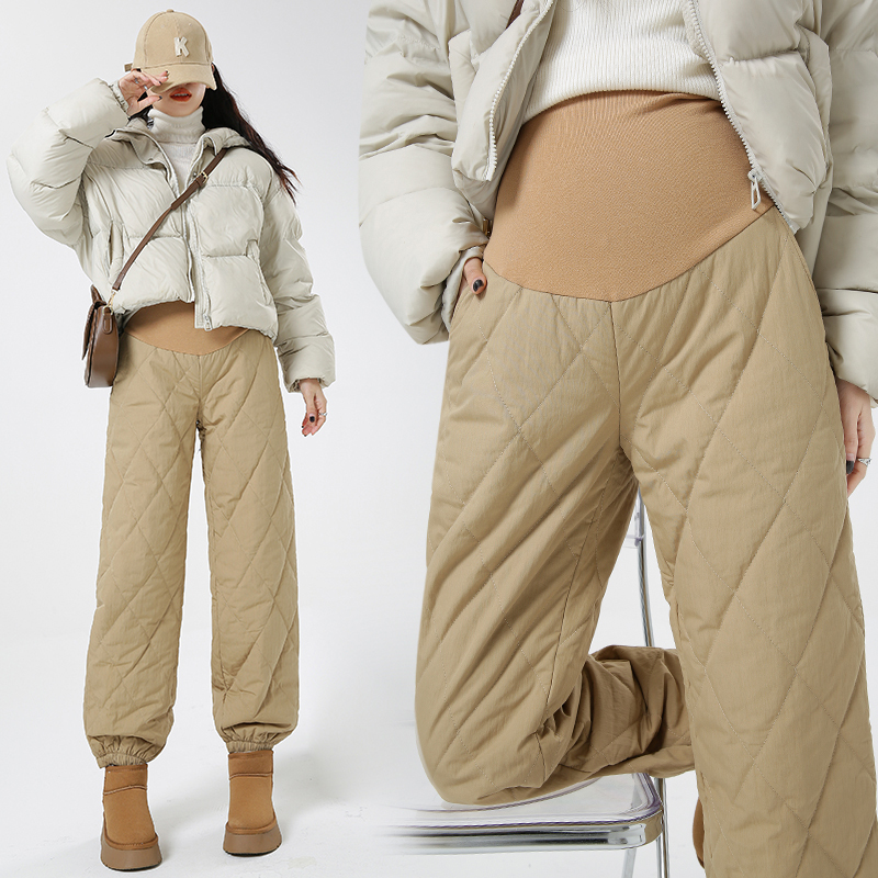 Maternity Pants for Autumn and Winter, Fleece-Lined and Thickened Cotton Pants for Winter, Warm Belly-Supporting Jogger Pants for Pregnancy, Windproof Winter Wear Maternity Pants for Autumn and Winter, Fleece-Lined and Thickened Cotton Pants for Winter, Warm Belly-Supporting Jogger Pants for Pregnancy, Windproof Winter Wear