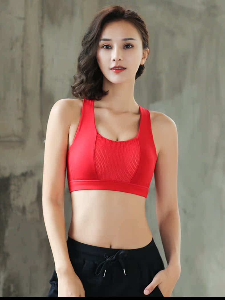 Đồ lót thể thao nữ thể dục chống sốc áo ngực chạy thu thập định kiến ​​không có vòng thép áo ngực nhanh khô chéo đẹp trở lại vest bộ quần áo tập gym nữ