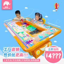 Playground childrens variety magic bean particles Building blocks table Plastic puzzle plug assembly toys Puzzle game table equipment
