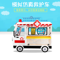 Assembly teaching aids Table Building blocks Wooden parent-child restaurant Amusement facilities Multi-functional childrens toys Indoor ambulance