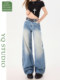 2026 Spring and Summer New American High Street Fashion Versatile Sweet Cool Hot Girl Loose Slimming Wide Leg Jeans Women's Clothing