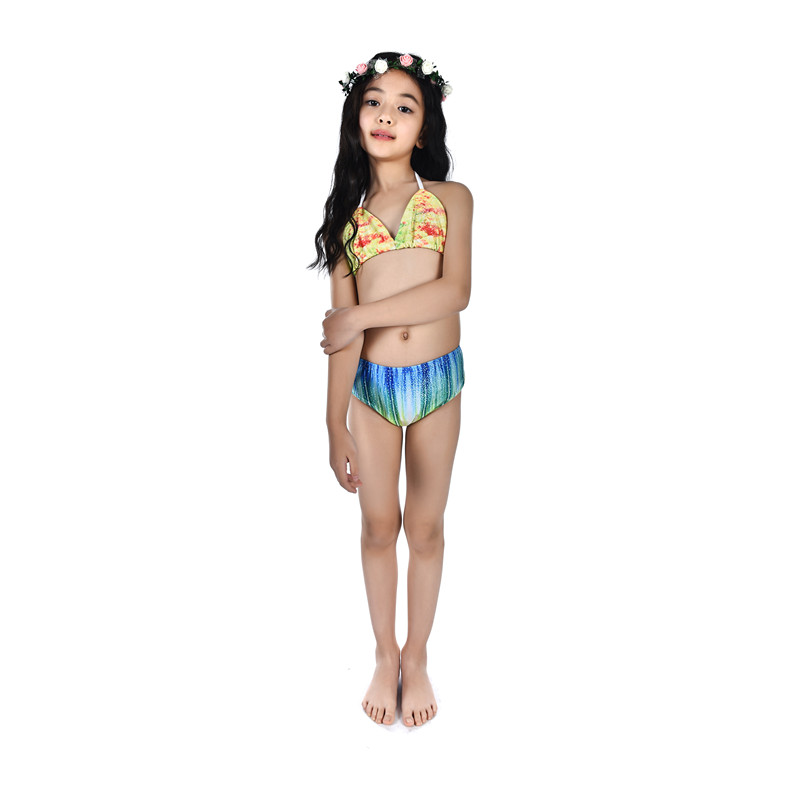 Nàng tiên cá Đuôi Hàn Quốc Trẻ Em Công Chúa Mắt Cá Chân Spa Set Quần Áo Cô Gái Bikini Bé Áo Tắm đồ bơi cho trẻ