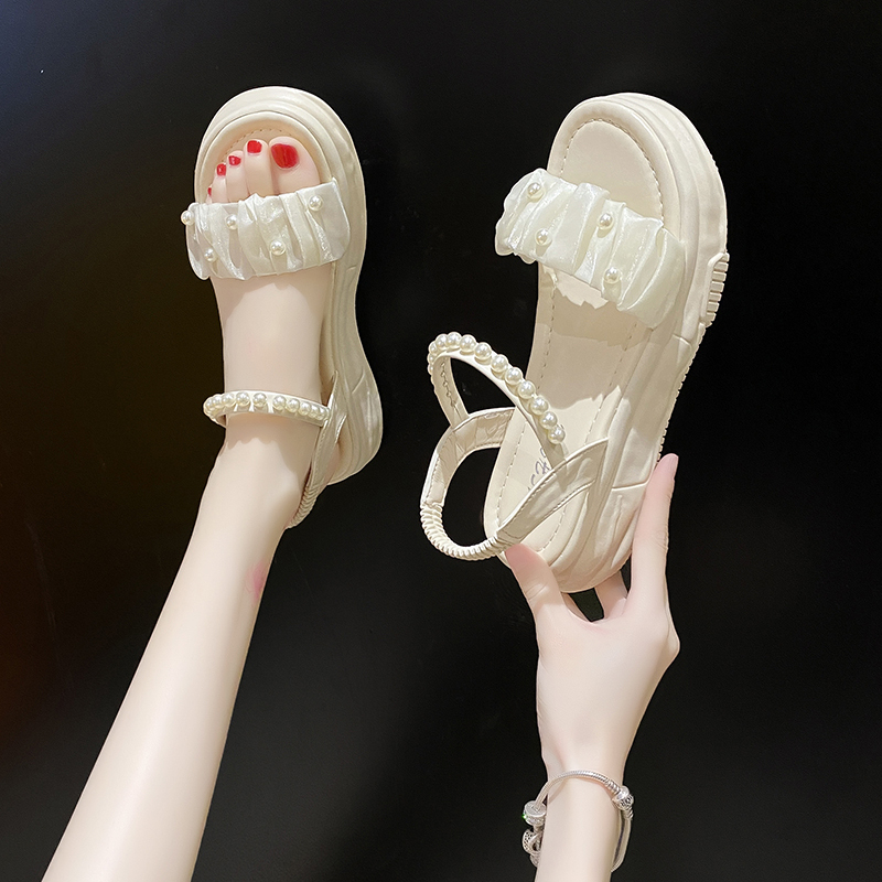 Fairy-Style Sandals for Women with Skirts, 2026 Summer New Fashion Maternity Shoes, Thick-Soled Outdoor Roman Beach Shoes