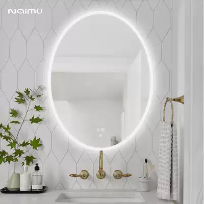 Nordic oval bathroom mirror smart led mirror with lamp vanity mirror wall-mounted dressing room mirror wall toilet mirror