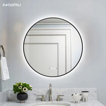 Smart round mirror wall toilet mirror bathroom wall led toilet mirror anti-fog wall mounted