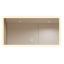 Ultra white glass bathroom smart mirror touch screen bathroom luminous washbasin wall hanging toilet wall makeup mirror