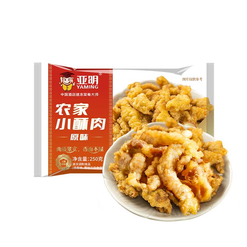 亚明农家小酥肉半成品油炸猪肉里脊长条饭店同款商用食材速食小吃