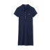 polo thể thao mùa hè của phụ nữ giản dị màu cổ áo váy polo là cotton mỏng dài tay ngắn tay váy Paul - váy đầm