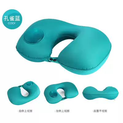 Multifunctional leisure office inflatable sleeping pillow press type inflatable U-shaped pillow convenient travel air pillow travel kit