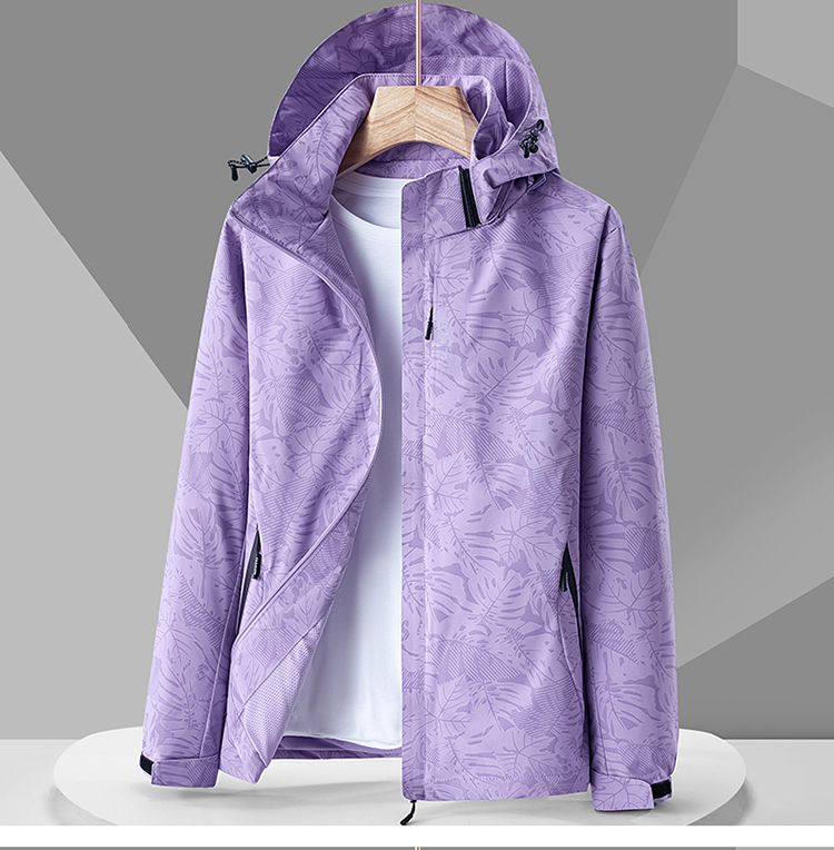 Jacket with Hood for Women, Mountaineering Clothing, Outdoor Windproof and Waterproof, 2026 New Spring and Autumn Hiking Single-Layer Camouflage Jacket