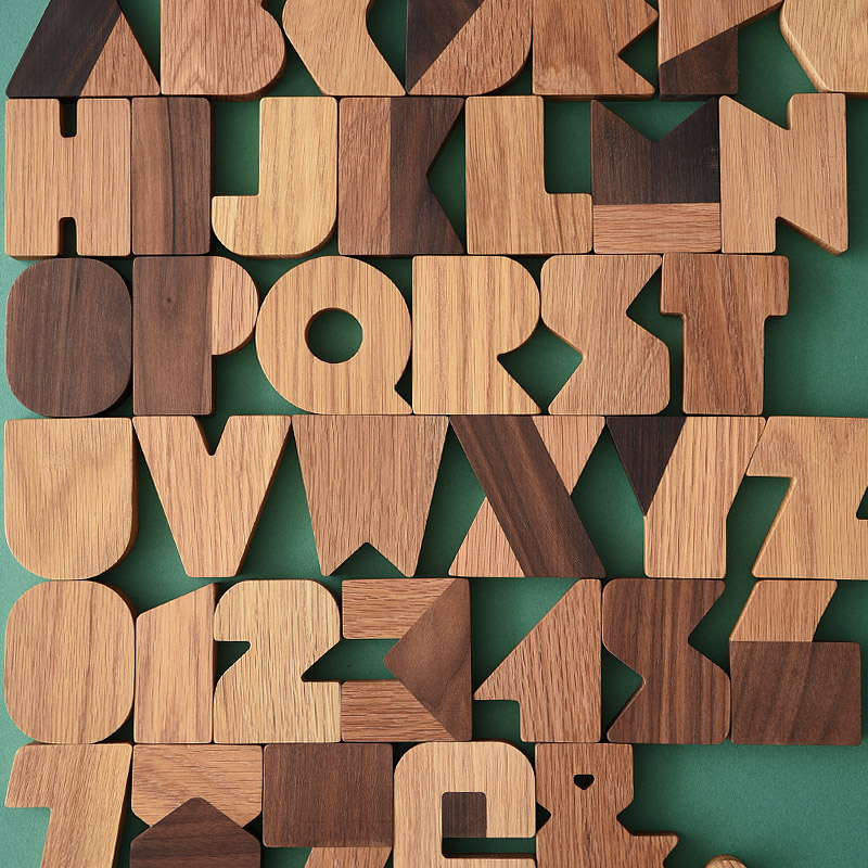 GOING HOME Original wood vintage letters DIY decorative ornaments Wall stickers Walnut oak stitching A-T