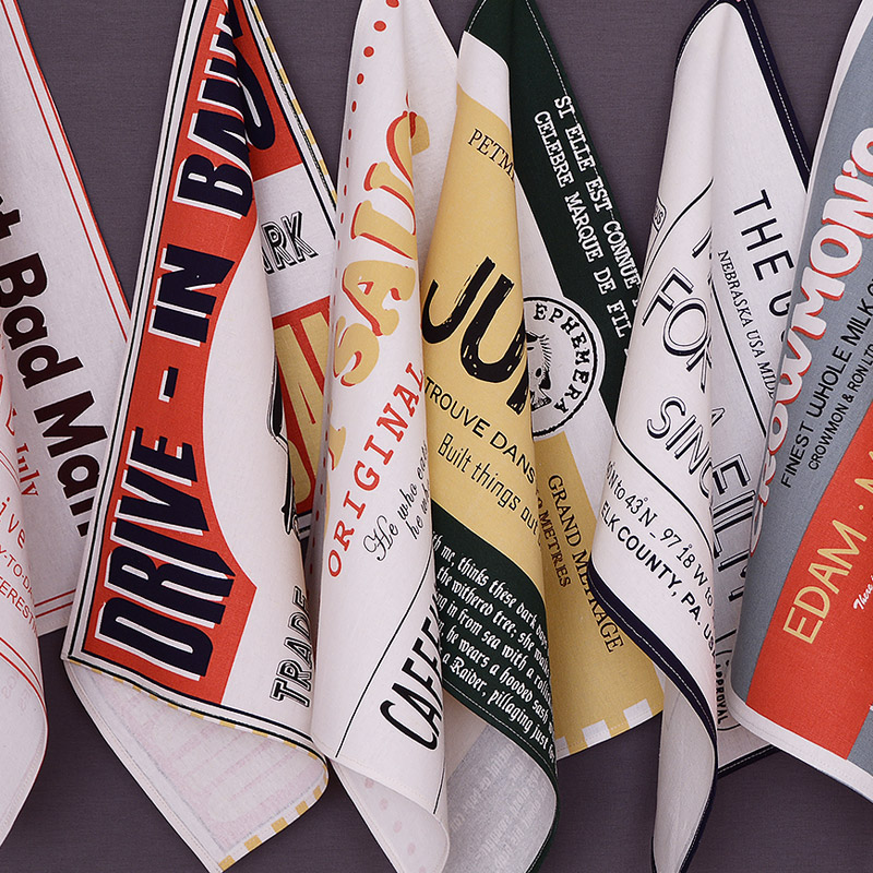 American Poster Style Retro Cotton Linen Mat Western Dinner Plate Cloth Tea Cloth Tea Towels Heat Insulation Mat Table Cloth Napkins