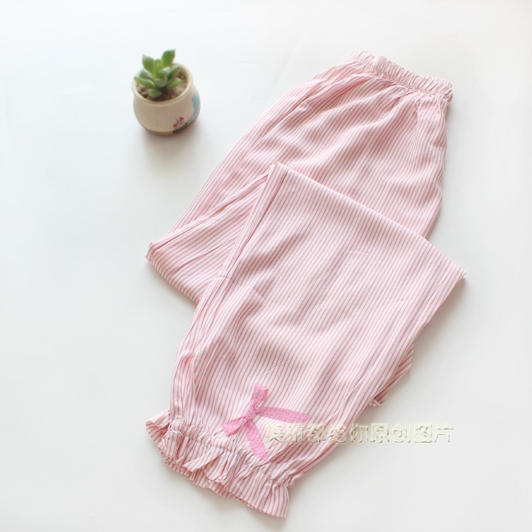 Mùa xuân và mùa hè mỏng phần cotton cotton lụa nữ nhà quần cotton cotton cao eo mềm mại quần dài nữ